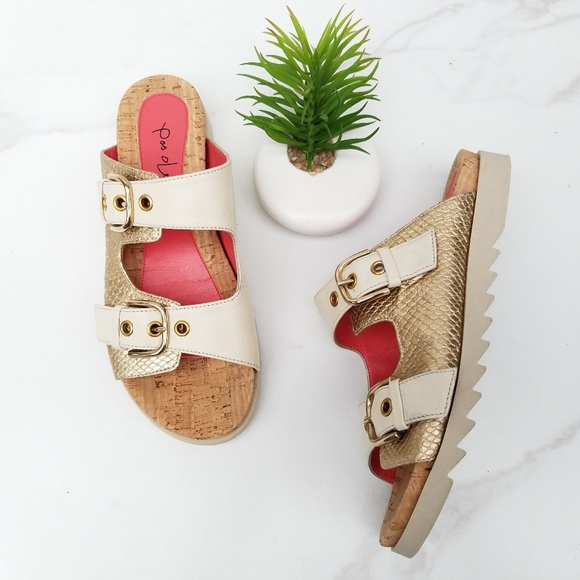Pas de Rouge Shoes - Pas De Rouge Vella Sandal Slides Buckle Straps